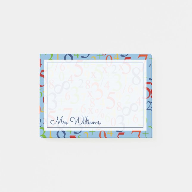 Post-it® Votre texte | Maths colorées (Devant)