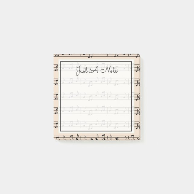 Post-it® Votre texte | Notes musicales (Devant)
