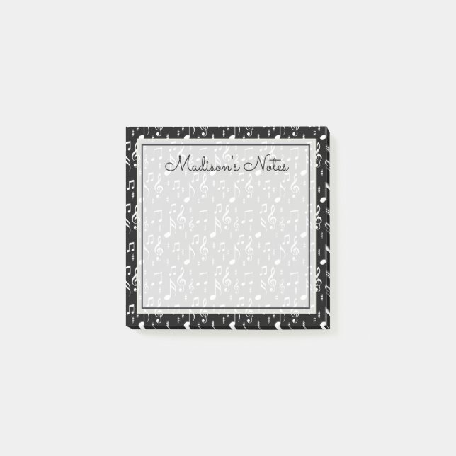 Post-it® Votre texte | Notes musicales (Devant)