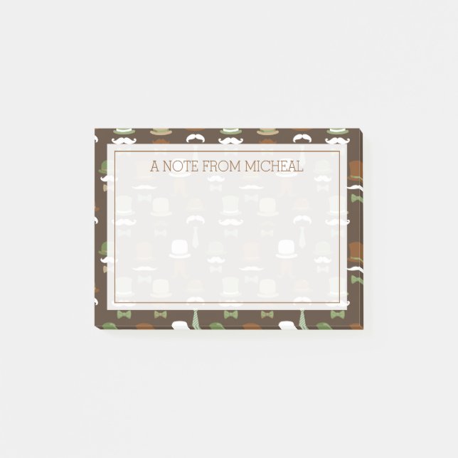 Post-it® Votre texte | Top Hat Moustache (Devant)