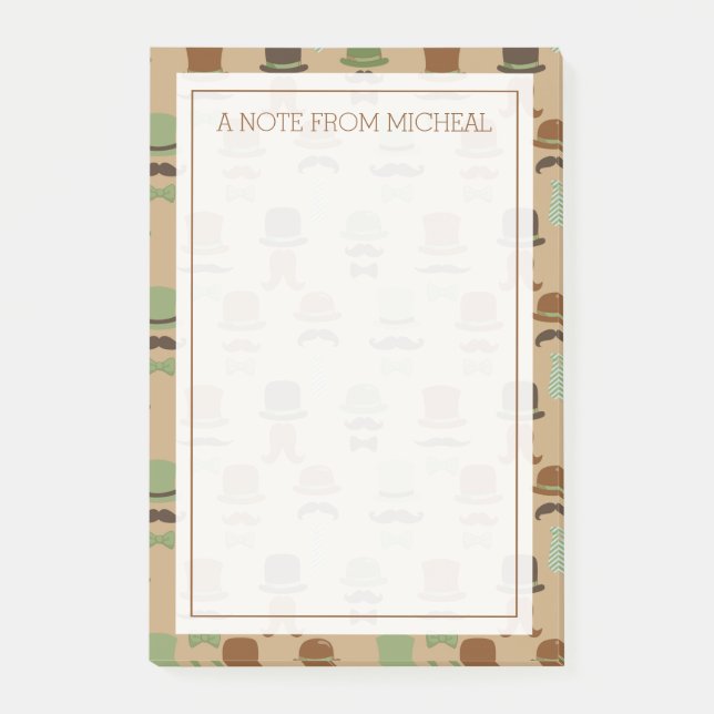Post-it® Votre texte | Top Hat Moustache (Devant)