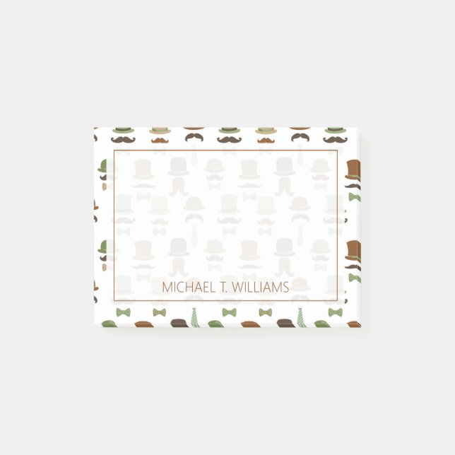 Post-it® Votre texte | Top Hat Moustache (Devant)