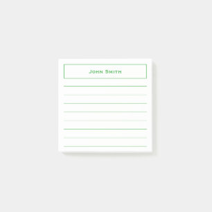 Post-it® Votre vert/blanc minimalistes d'entreprise nommés
