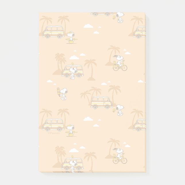 Post-it® Voyage sur route | Peanuts Snoopy Beach Motif (Devant)