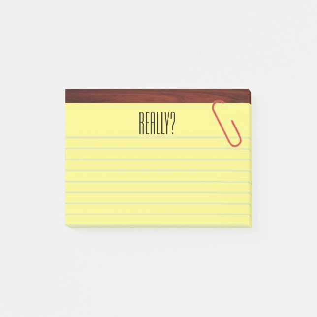 Post-it® "Vraiment ?" Tampon sur 4X3 drôle de bureau (Devant)