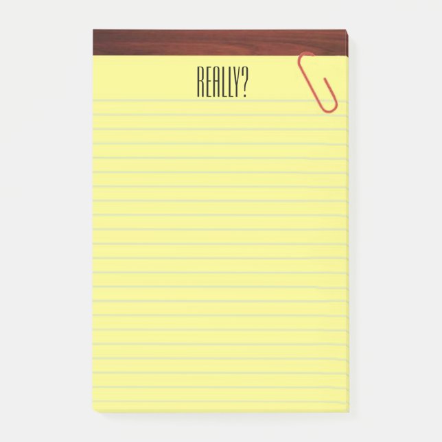 Post-it® "Vraiment ?" Tampon sur 4X6 drôle de bureau (Devant)