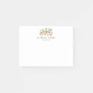 Post-it® Watercolor Flowers & Bees Personalized