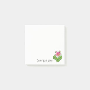 Post-it® Watercolor Pink Lotus with Buds & Leaves