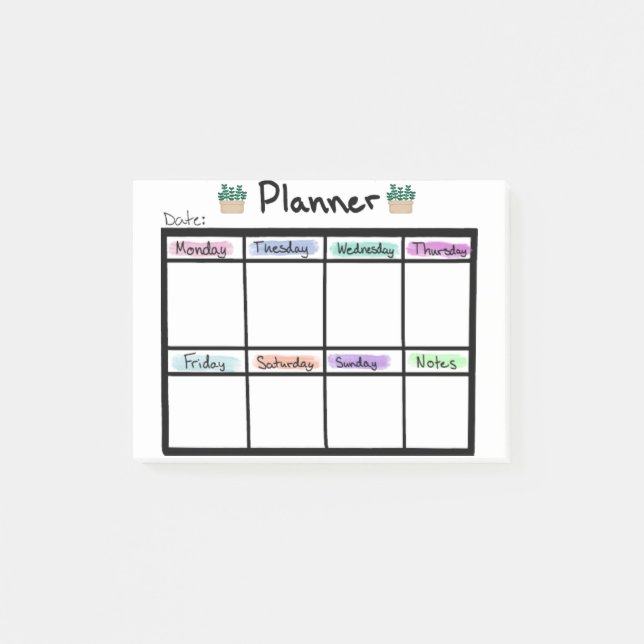 Post-it® Weekly Planner Post it Notes (Devant)