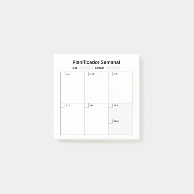 Post-it® Weekly Study Planner (in Spanish) (Devant)