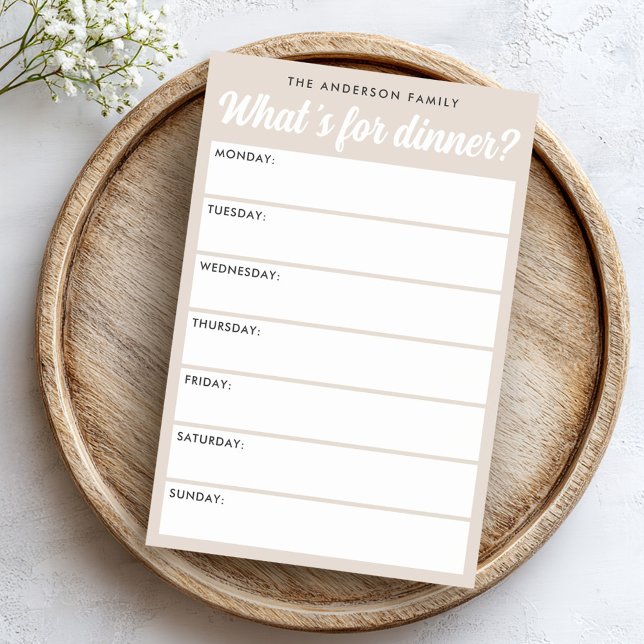 Post-it® What 's for dinner light brown weekly planner (What 's for dinner light brown weekly planner post-it notes)