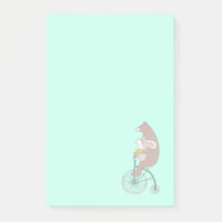Whimsical Bunny and Bear Riding a Bike