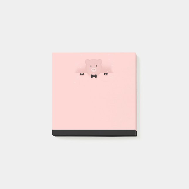 Post-it® Whimsical pink pig cute Farm Animal (Devant)