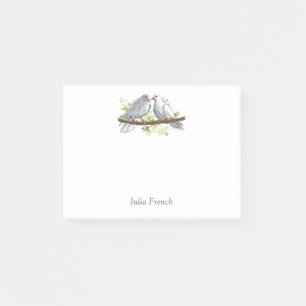 Post-it® White Peace Dove Birds on Branch Post-It Notes