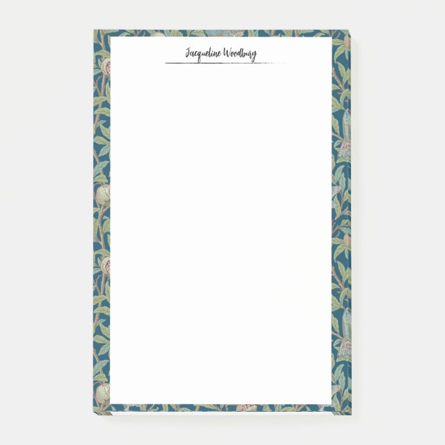 Post-it® William Morris "Bird and Pomegranate" Stationery (Devant)