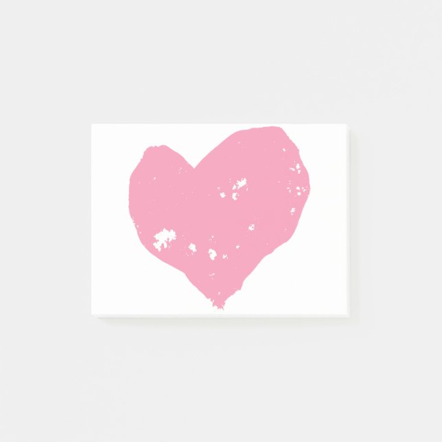 Post-it with a pink heart post-it notes (Front)