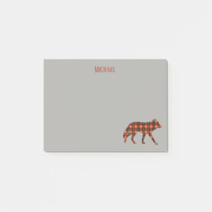 Post-it® Wolf Buffalo a posé sur un Arrière - plan gris