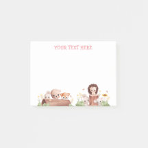 Woodland Animaux comestibles Post It Notes Happy F