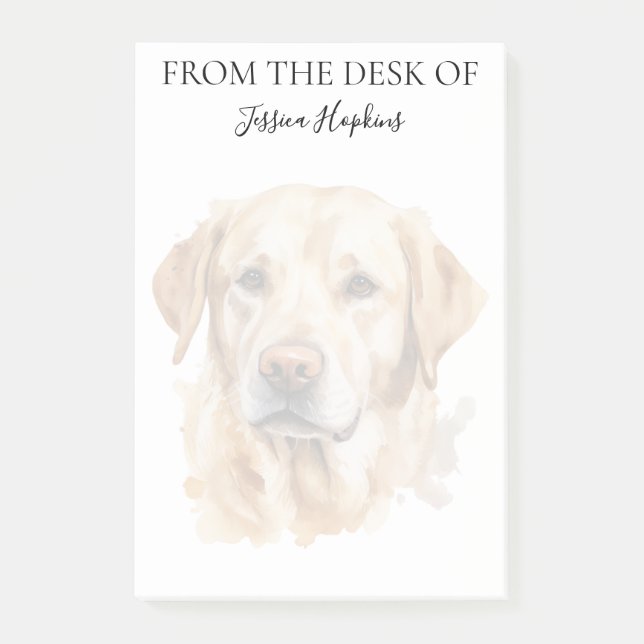 Post-it® Yellow Labrador Lover Monogrammed Dog (Devant)