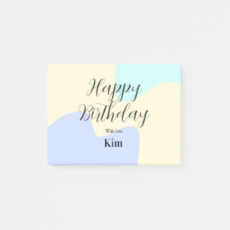 Post-it® Yellow purple green happy birthday abstract pastel