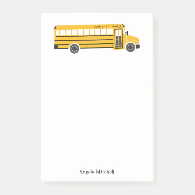 Post-it® Yellow School Bus Personal Stationery (Devant)
