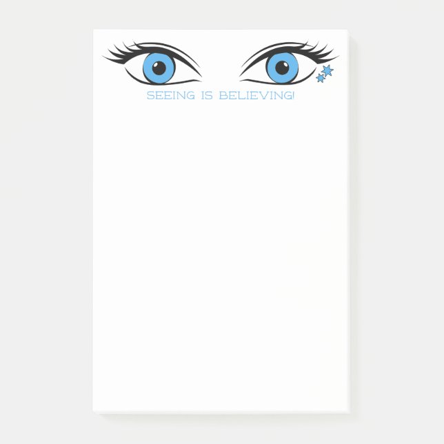 Post-it® Yeux bleus Piercing humoristiques pour les notes (Devant)