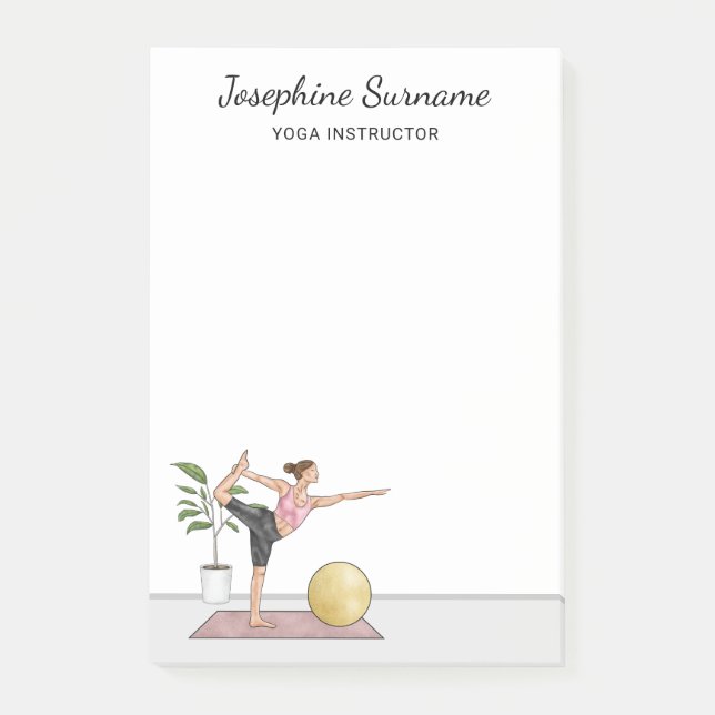 Post-it® Yoga Instructor Dancer Pose Trainer Nom personnali (Devant)