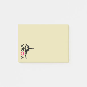 Post-it® Yoga Pose Silhouette sur Tan Arrière - plan
