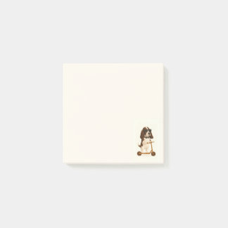 Post-it® Yogi the Basset Hound on Scooter Post it note pad 