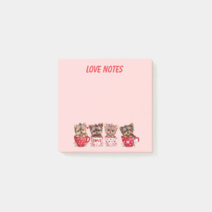 Post-it® Yorkie Tasse Cute Notes de la Saint-Valentin