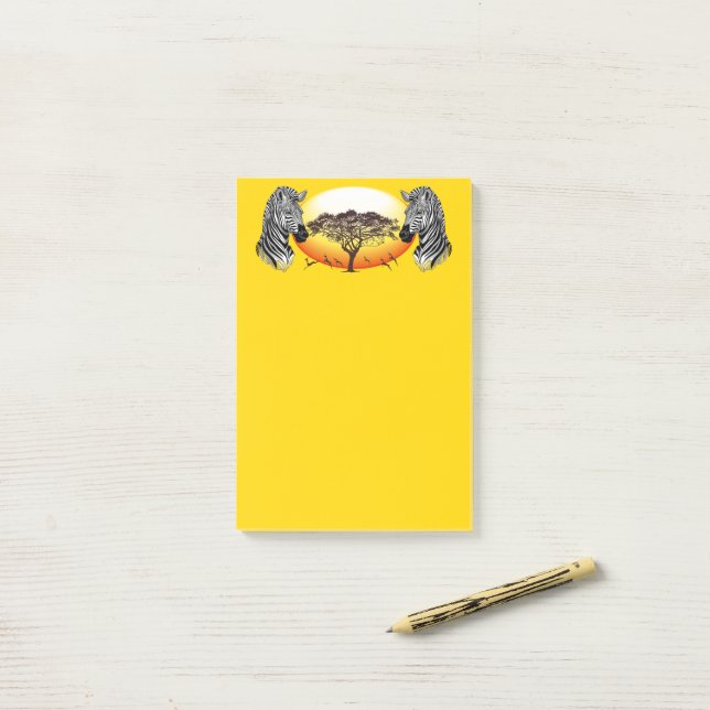 Post-it® Zebra African Savanna Wild Animal (Sur un bureau)