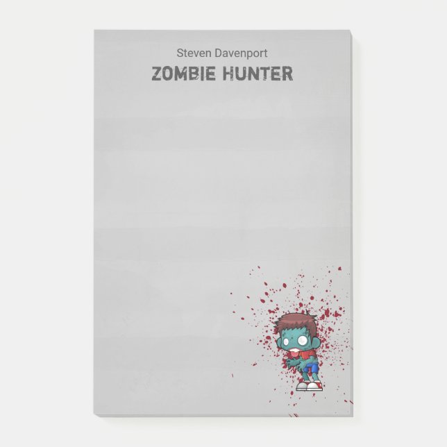 Post-it® Zombie Hunter with Blood Splatter Creepy (Devant)