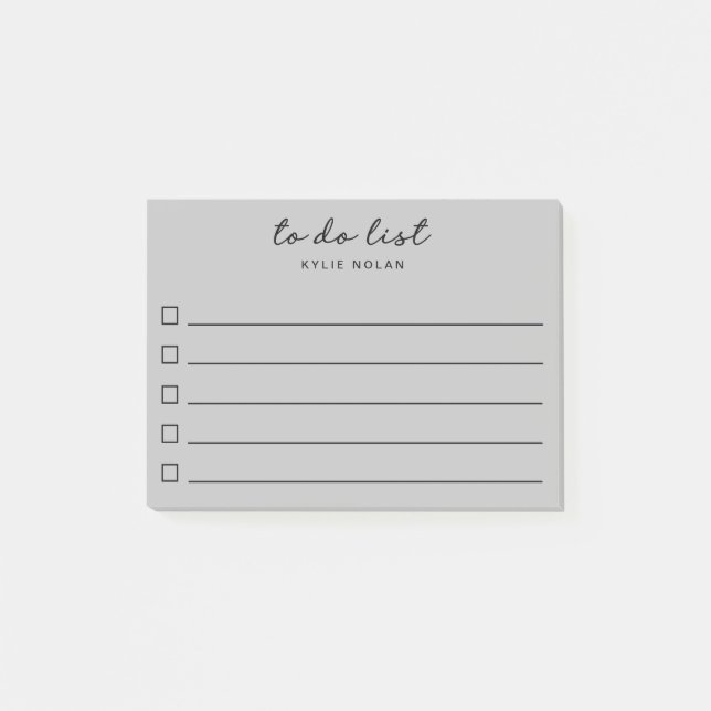 Post-it® Zone de contrôle Gris moderne à faire (Devant)