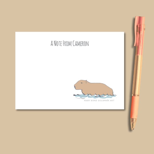 Post-it® Zoo animalier Capybara de la faune (These handy notes feature my own hand-drawn capybara and humorous, vintage style typography.)