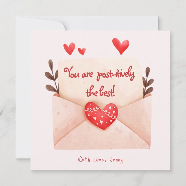 Post-itively The Best Valentine's Day Greeting Card (Front)