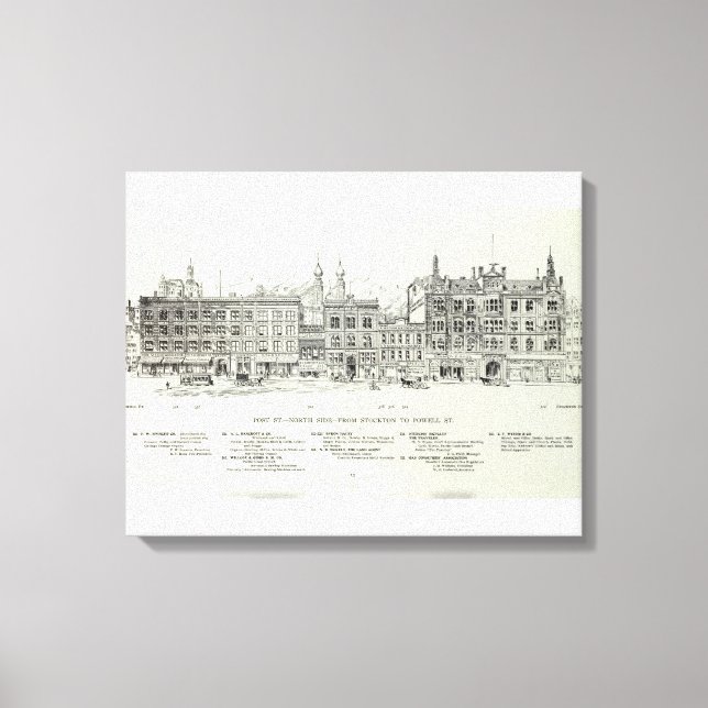 Post North side Stockton and Powell Canvas Print (Front)