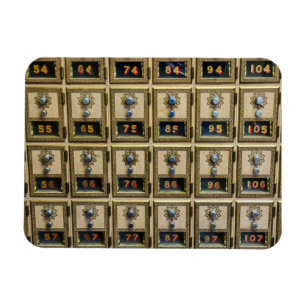Post Office Combination Lock Boxes Postcard Magnet