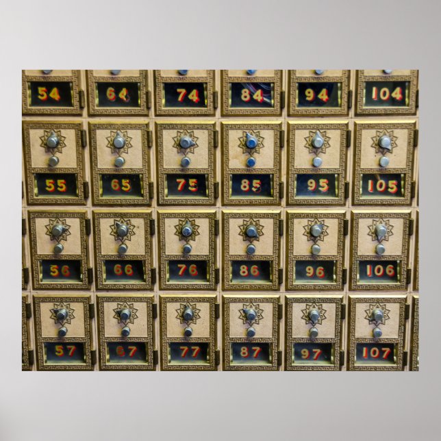 Post Office Combination Lock Boxes Poster (Front)