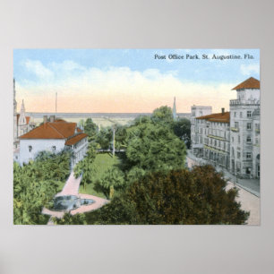 Post Office Park, St. Augustine FL Vintage Poster