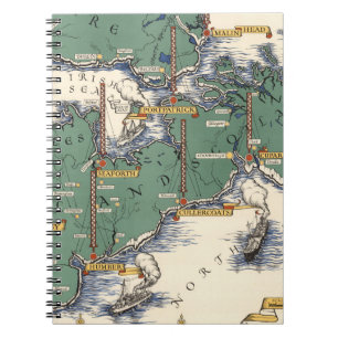 Post Office Wireless Stations Map, Great Britain Notebook