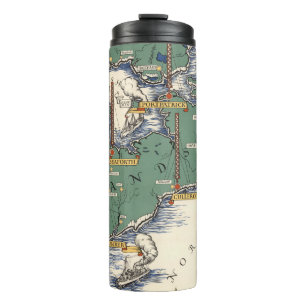 Post Office Wireless Stations Map, Great Britain Thermal Tumbler