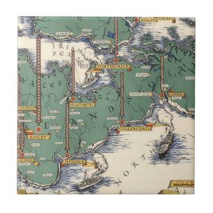Post Office Wireless Stations Map, Great Britain Tile