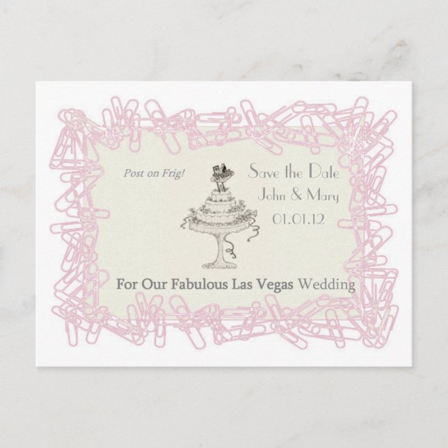 POST ON FRIG REMINDER! Save the Date for Las Vegas Announcement Postcard (Front)