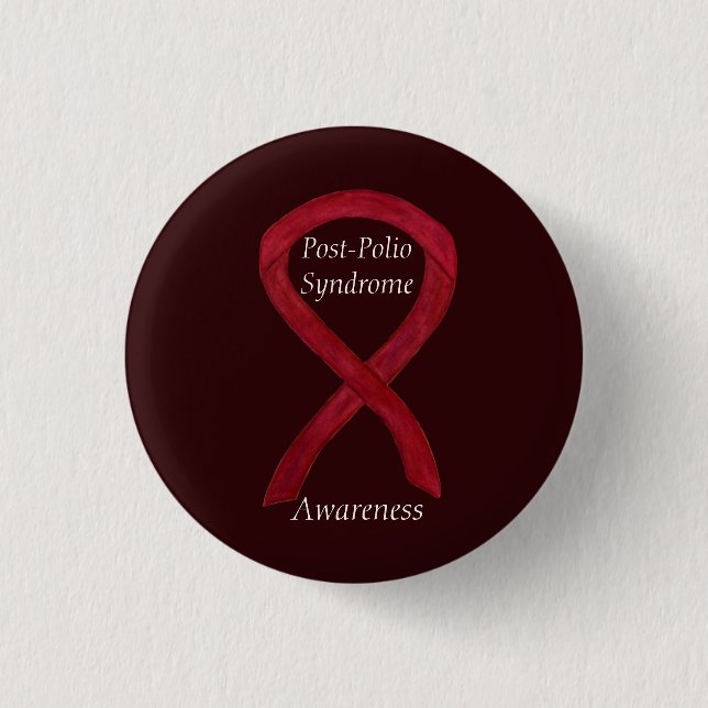 Post-Polio Syndrome Awareness Ribbon Custom Pins (Front)