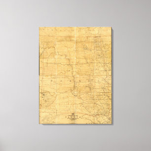 Post route map of the Territory of Dakota Canvas Print