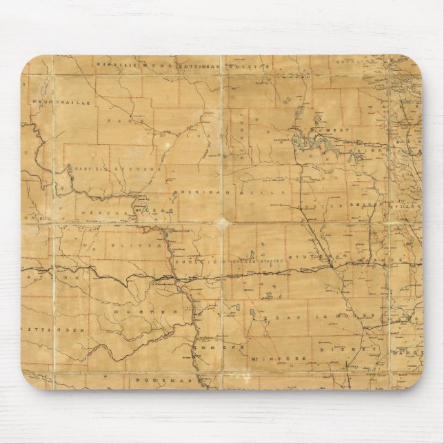 Post route map of the Territory of Dakota Mouse Pad (Front)
