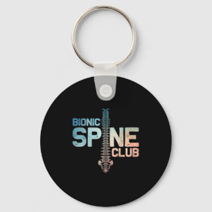 Post Spine Surgery Art For Men Women Bionic Spine Keychain