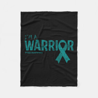 Post Traumatic Stress Disorder Awareness Warrior Fleece Blanket