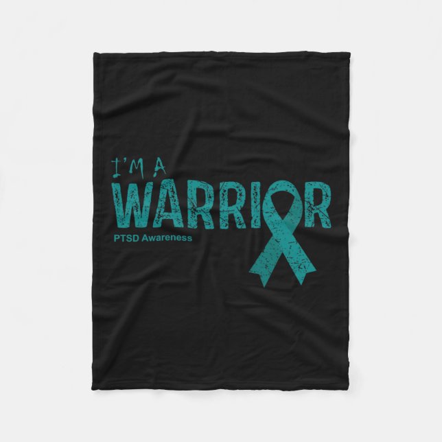 Post Traumatic Stress Disorder Awareness Warrior  Fleece Blanket (Front)