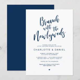 Post wedding, Brunch with the newlyweds, Navy Blue Invitation